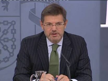 El ministro de Justicia, Rafael Catalá, este viernes.