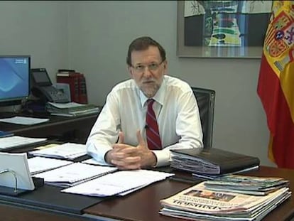 El presidente del Gobierno, Mariano Rajoy, en su despacho de La Moncloa.