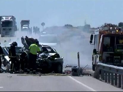 Uno de los accidentes de tráfico registrados en las carreteras.