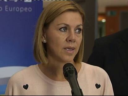 Cospedal minimiza la ausencia de Quiroga: “¿Ustedes no descansan?”