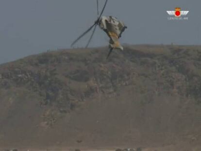 Rescatados los tres militares del helicóptero accidentado en el Atlántico