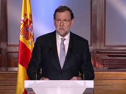 Mariano Rajoy, durant la seva declaració a Béjar (Salamanca).