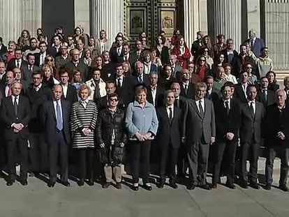 Minut de silenci al Congrés dels Diputats.