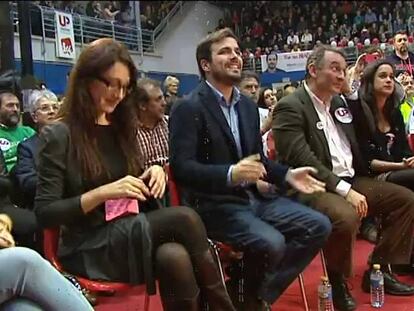 Alberto Garzón, durante el acto de cierre de campaña en Getafe.