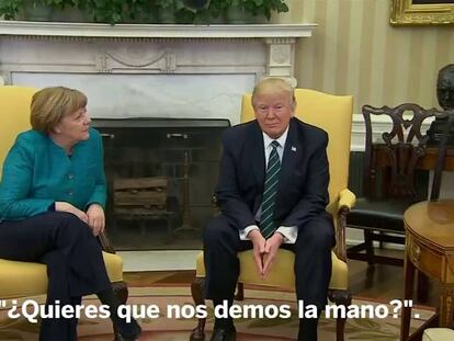 Merkel y Trump en el Despacho Oval este viernes.