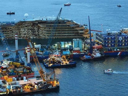 La rotación del Costa Concordia resumida en un minuto.