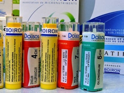 Productos homeopáticos de venta en farmacias.
