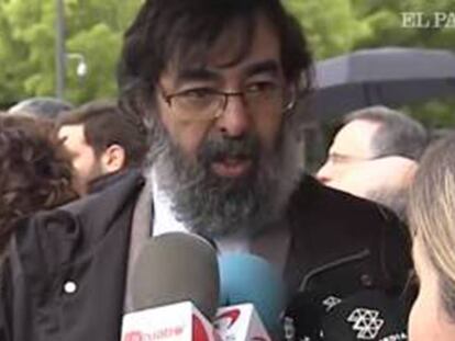 Primera comparecencia pública del juez Ricardo González tras la sentencia del caso de 'La manada', en mayo.