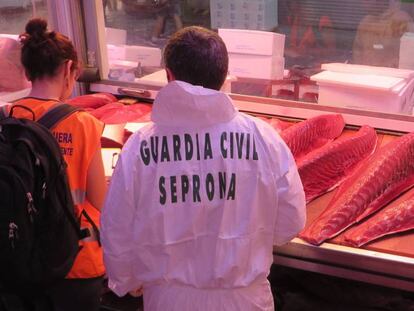 Inspección del Seprona en Mercamadrid en junio de este año.