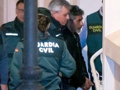 Bernardo Montoya, a su llegada a los juzgados de Valverde del Camino, en Huelva.