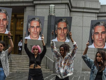Protesta contra Epstein el pasado 8 de julio ante el tribunal de Nueva York.