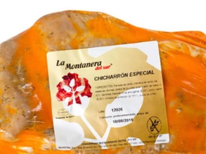 El chicharrón especial de la marca andaluza La Montanera del Sur. En vídeo, Andalucía decreta la tercera alerta sanitaria por listeria en una nueva marca.