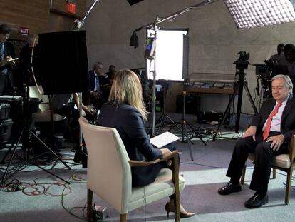 El secretario general de la ONU durante la entrevista, en Nueva York. En vídeo, la conversación con Guterres.