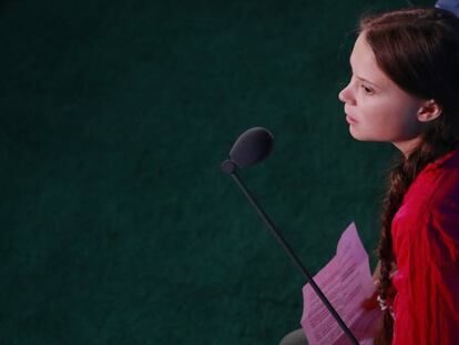 Greta Thunberg durante su intervención en la Cumbre Mundial sobre el Cambio Climático. En vídeo, el cruce entre la activista sueca y Donlad Trump y el discurso de la adolescente en la Cumbre.