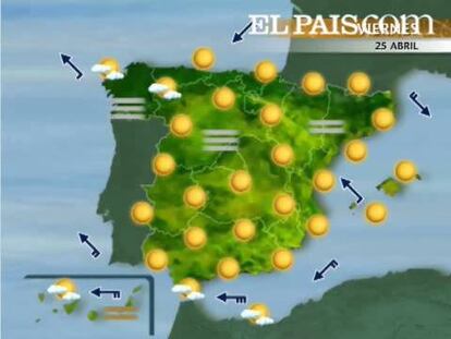 Información meteorológica para los días 25, 26 y 27 de abril