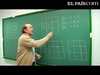 Esta es la solución del tercer desafío matemático que plantea El PAÍS para celebrar el centenario de la <a href="http://www.rsme.es/centenario/">Real Sociedad Matemática Española</a>. Puedes consultar <a href="http://www.elpais.com/articulo/sociedad/Cuadrado/magico/productos/solucionado/elpepusoc/20110405elpepusoc_2/Tes">una explicación más amplia por escrito</a> con varias maneras de llegar a la solución. El ganador esta semana de una <a href="http://www.elpais.com/promociones/matematicas/">biblioteca matemática como la que cada domingo ofrece EL PAÍS</a> es Aritz Ojembarrena Saracho, de Las Rozas (Madrid). Dudas, sugerencias, quejas y soluciones, en el correo <a href="mailto:problemamatematicas@elpais.es">problemamatematicas@elpais.es</a>. El jueves plantearemos un nuevo problema.