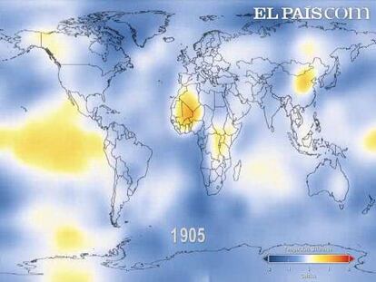 Una animación de la NASA muestra el calentamiento global.