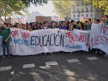 Manifestación de estudiantes en Madrid.