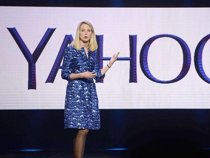 Marissa Mayer durante la apertura de CES 2014 en Las Vegas.