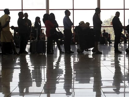 Un aeropuerto en agosto.