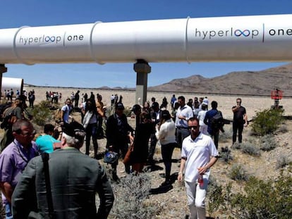 Túnel en el que se hizo la prueba del Hyperloop, este miércoles.