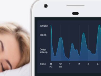 Sleep Cycle monitoriza todo el ciclo del sueño recogiendo datos sobre nuestros patrones de conducta al dormir. En el vídeo, la aplicación Waken App.