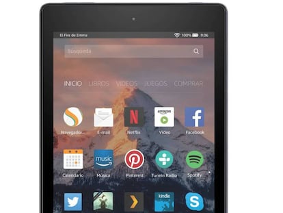La Fire HD 8 posee pantallas diferenciadas para utilizar en función del uso deseado: libros, películas, música...