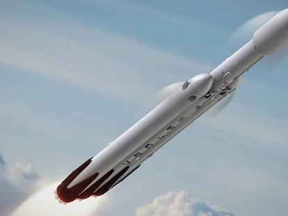Creatividad del cohete Falcon Heavy.