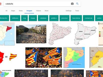 Búsqueda en Google de "Cataluña".