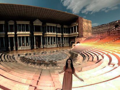 Recreación virtual del Teatro Romano de Mérida.