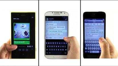 Dispositivos do Facebook e WhatsApp no celular.