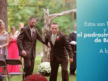 O inesperado gesto do pai da noiva com o padrasto a caminho do altar