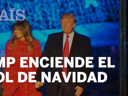 Los Trump participan en la iluminación del árbol de Navidad en la Casa Blanca