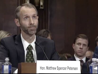 Matthew Spencer Petersen, durante la comparecencia.