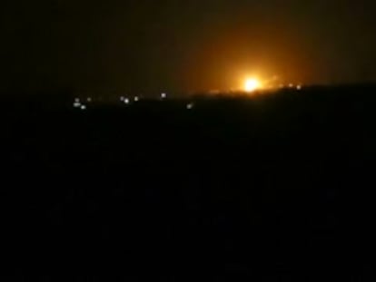 Captura de un vídeo del ataque israelí en las inmediaciones de Damasco.