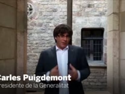 Puigdemont anima a las ciudadanía a participar en la manifestación de la Diada de Cataluña.