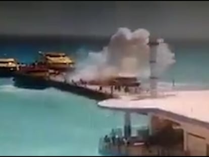 Explosión al interior de un ferry en Playa del Carmen