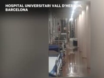Inundaciones en el hospital Vall d'Hebron y la Ronda Litoral de Barcelona.