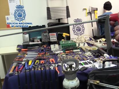 Detenido un grupo itinerante de butroneros con un arsenal de sopletes, lanzas térmicas y ganzúas