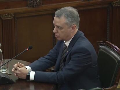 Urkullu, durante su declaracion en el Tribunal Supremo.