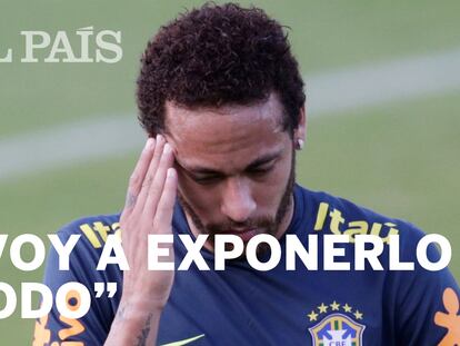 Neymar abandona lesionado el partido de la selección de Brasil contra la de Qatar este miércoles.