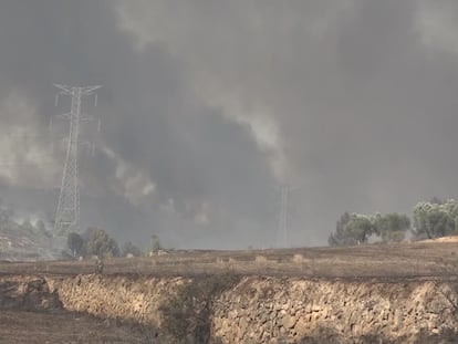 Imatge de l'incendi a les Terres de l'Ebre.