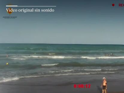 Vídeo | Un salvavidas arrojado desde un dron evita que muera ahogado un niño en una playa de Sagunto
