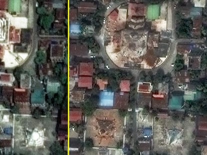 Myanmar a vista de pájaro: así ha quedado tras el terremoto