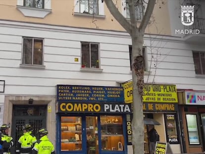Rescatan a una cría de pavo en una ventana de Madrid
