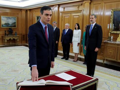 Sánchez promete por segunda vez ante el rey el cargo de jefe del Gobierno