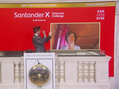 Ana Botín da el toque de campana en la Bolsa de Nueva York