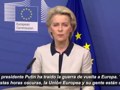 Von der Leyen anuncia más sanciones para "debilitar la base económica de Rusia"