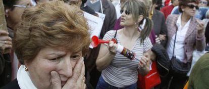 Manifestación de afectados por las participaciones preferentes el pasado marzo.