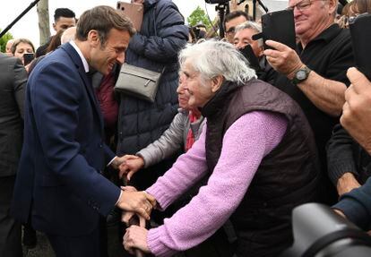 Macron, este viernes en una visita a Barbazan-Debat, en el departamento de Altos Pirineos.